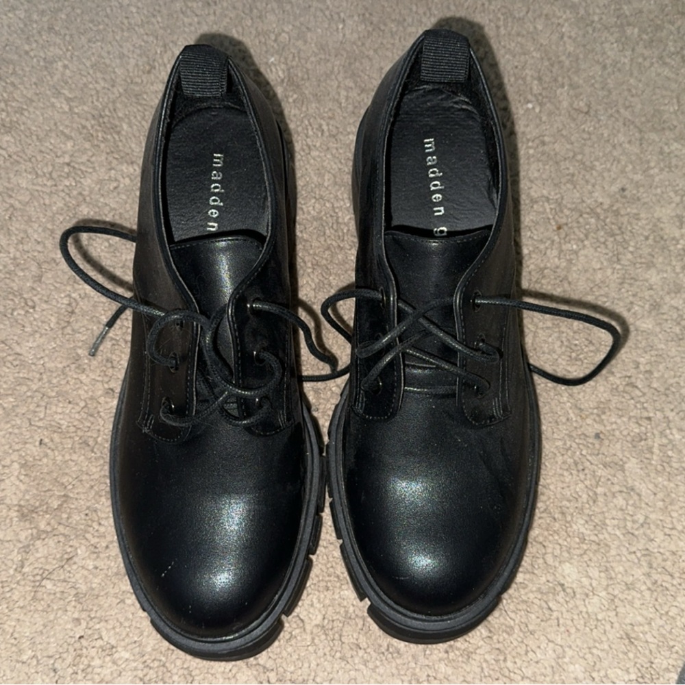 black moccasins. madden girl. size 6.5. never used